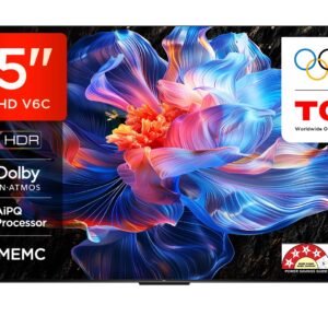 TCL 164 cm (65 inches) Metallic Bezel Less Series 4K Ultra HD Smart LED Google TV 65V6C (Black)